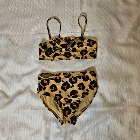 Art Class Leopard two piece girls high waist swimming suit Medium 7/8 - Picture 1 of 8